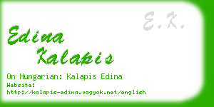 edina kalapis business card